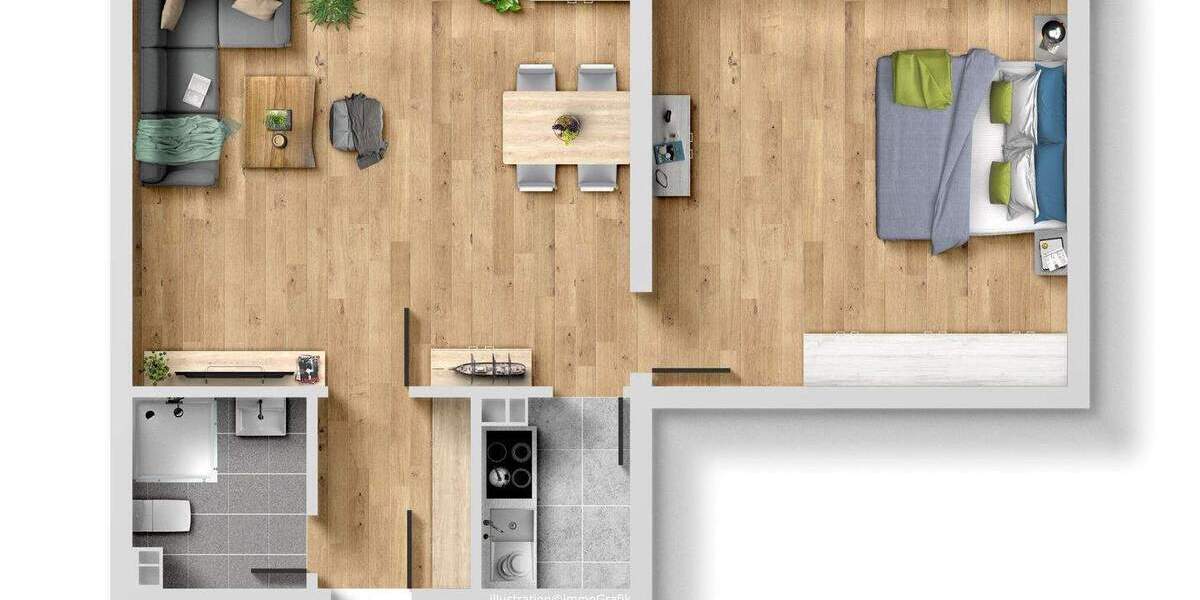 Etagenwohnung Oberhausen Marienkirche - 2 Zimmer, 49 m&sup2;, 95.000&euro; | Angebot:25779443