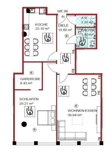 Etagenwohnung Oberhausen Altstadt-Süd - 2 Zimmer, 127 m&sup2;, 1.250&euro; | Angebot:25142156