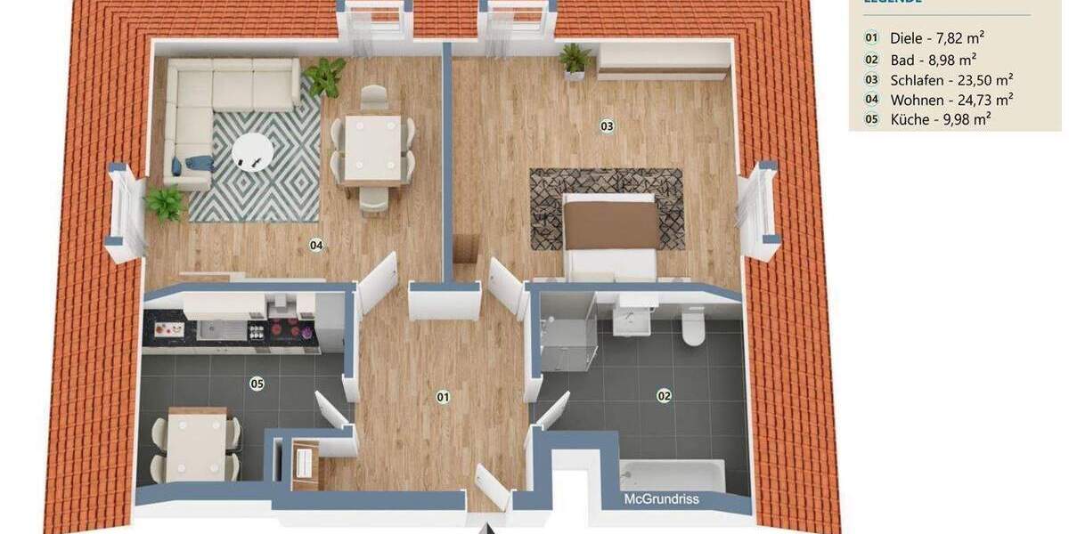 Etagenwohnung Meerbusch Büderich - 2 Zimmer, 75 m&sup2;, 1.100&euro; | Angebot:25696352