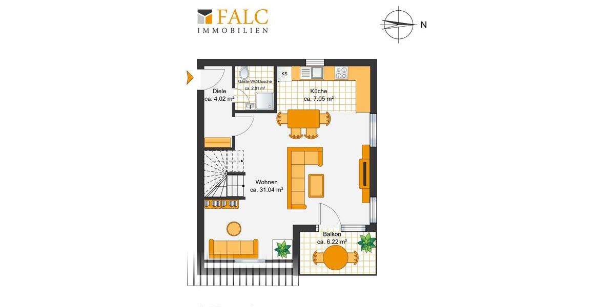 Möblierte Maisonette-Wohnung mit Balkon & TG in Düsseldorf-Unterrath 3 zimmer