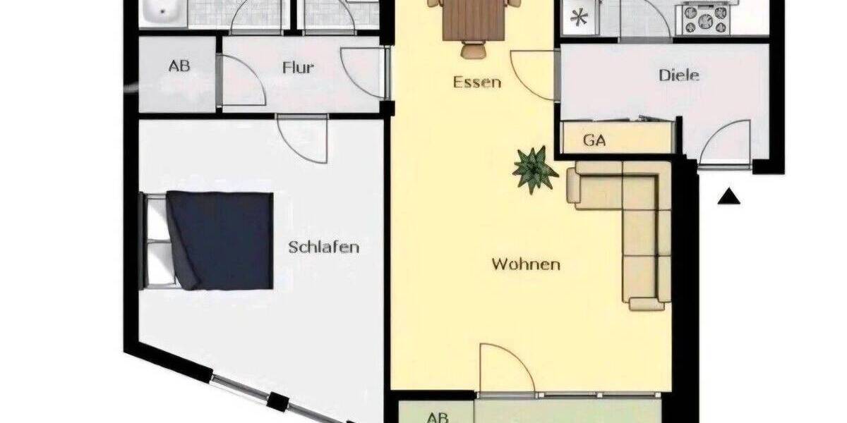 Etagenwohnung Düsseldorf Wersten - 2 Zimmer, 70 m&sup2;, 1.250&euro; | Angebot:26886504