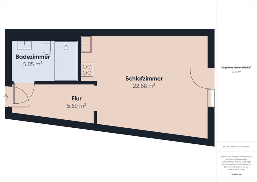 DIE ZimmerEI | Möblierte 1-Zimmer-Wohnung in Köln Deutz für Studierende + Auszubildende | Large Bude