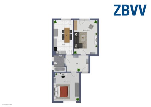 Etagenwohnung Düsseldorf Stadtbezirk 8 - 2 Zimmer, 57 m&sup2;, 912&euro; | Angebot:25590540