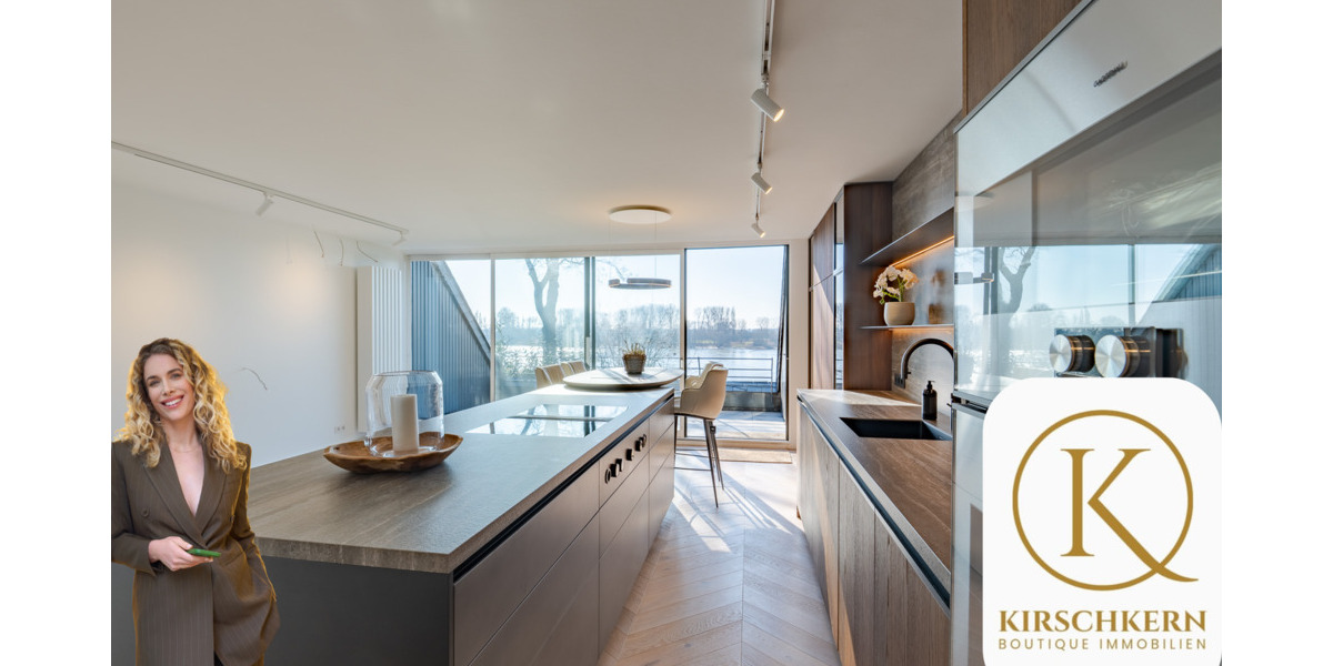 Exklusive Maisonette Wohnung mit direktem Rheinblick, luxuriöser Ausstattung, Pool, Sauna und Tiefgaragen Stellplatz. 3 zimmer