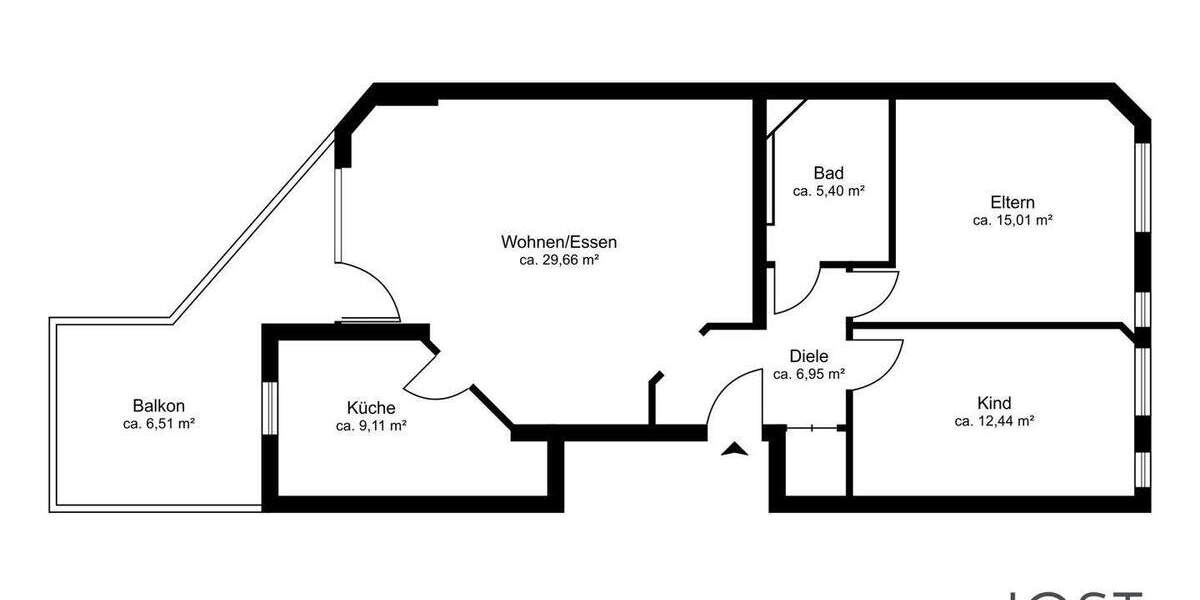 Etagenwohnung Mönchengladbach Mülfort - 3 Zimmer, 85 m&sup2;, 195.000&euro; | Angebot:25669261