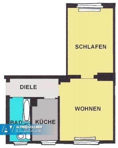 Etagenwohnung Wuppertal Elberfeld - 2 Zimmer, 48 m&sup2;, 390&euro; | Angebot:25694696