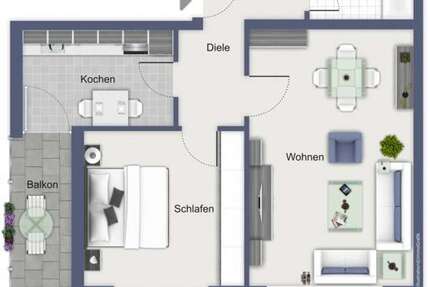 Wohnung zum Mieten in Ratingen 530 € 58 m²