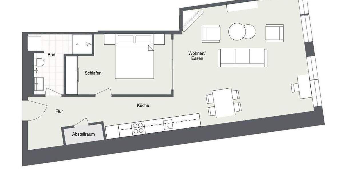 Etagenwohnung Mönchengladbach Stadtmitte - 2 Zimmer, 65 m&sup2;, 873&euro; | Angebot:25778926