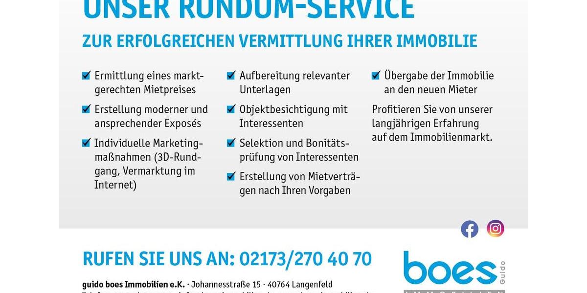 Erdgeschoßwohnung Langenfeld (Rheinland) - 2 Zimmer, 61 m&sup2;, 670&euro; | Angebot:26493782