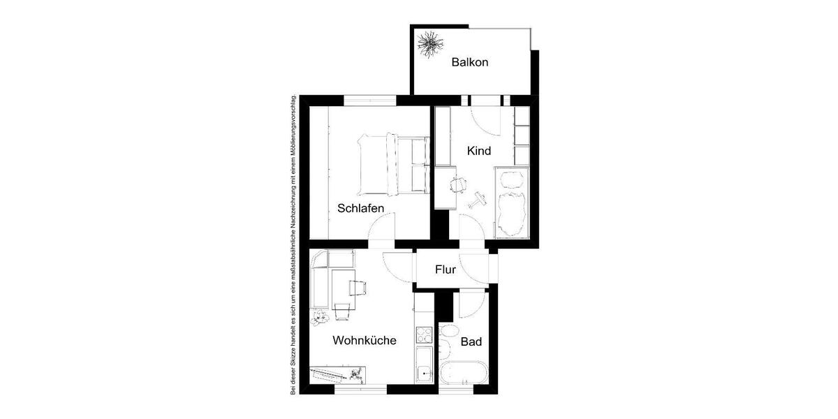 Etagenwohnung Düsseldorf Stadtbezirk 6 - 2 Zimmer, 53 m&sup2;, 565&euro; | Angebot:26440879