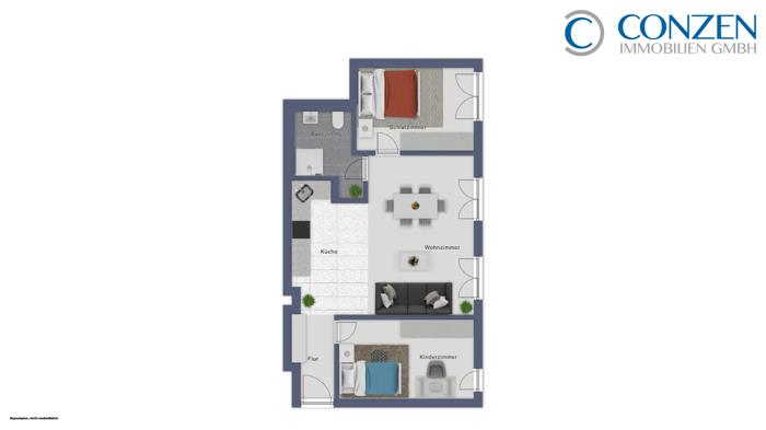 Etagenwohnung Düsseldorf Stadtbezirk 3 - 3 Zimmer, 75 m&sup2;, 1.575&euro; | Angebot:25854632