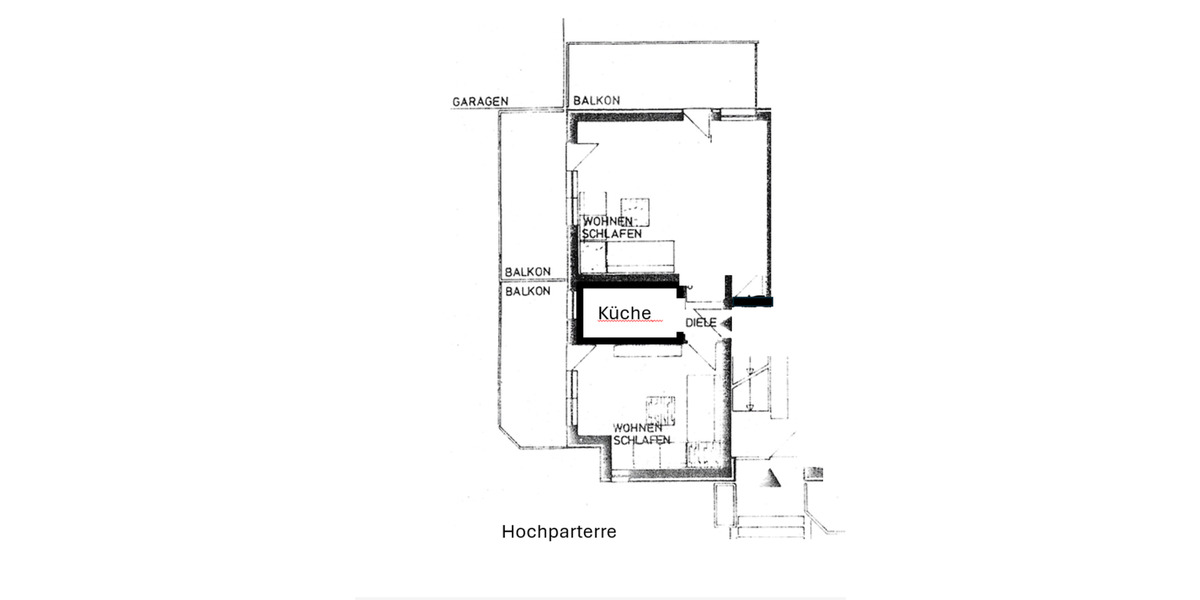 2 Zimmer-Wohnung mit 2 Balkonen und Einbauküche 2 zimmer