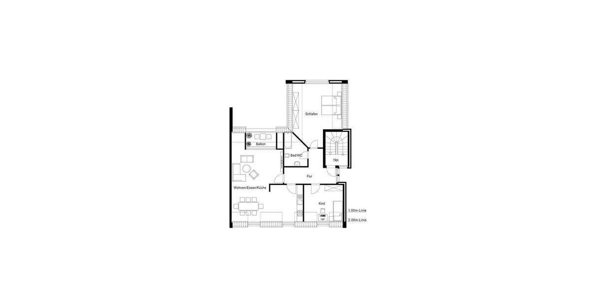 Gut geschnittene Dachgeschosswohnung in beliebter Wohnlage 3 zimmer
