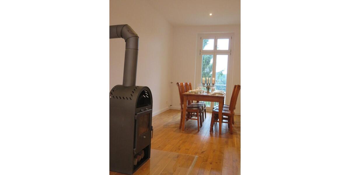 LED - Spots, Glattputz, Massivholzdielen, in der Mitte ein Kamin 4 zimmer