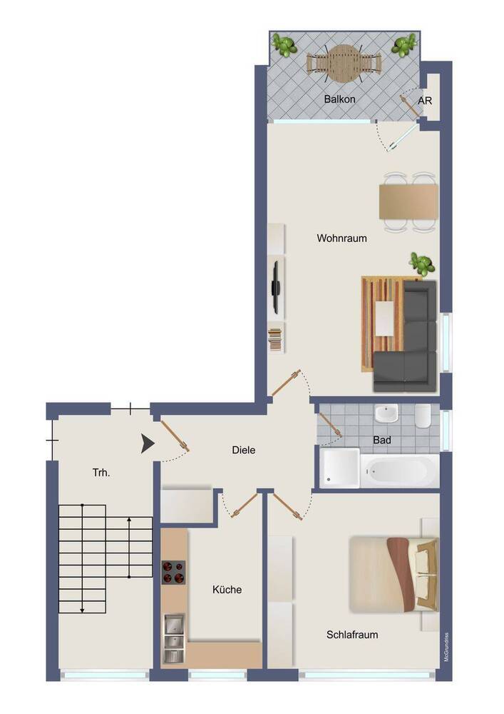 Hell. Sonnig. Gut gelegen. | 2-Zimmer-Wohnung mit Südbalkon und Garage in Mülheim Holthausen