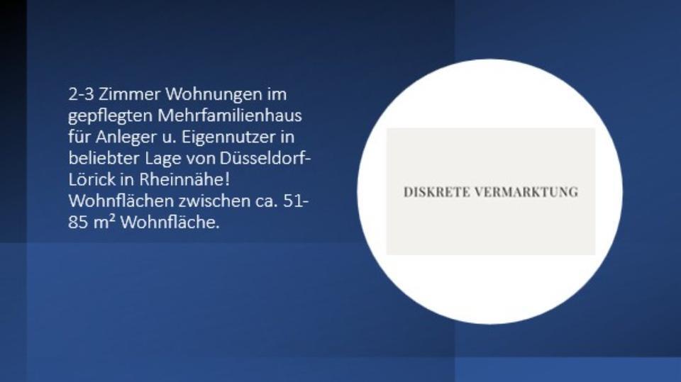Für Kapitalanleger! Gut vermietete 2-3 Zimmer Wohnungen in Lörick