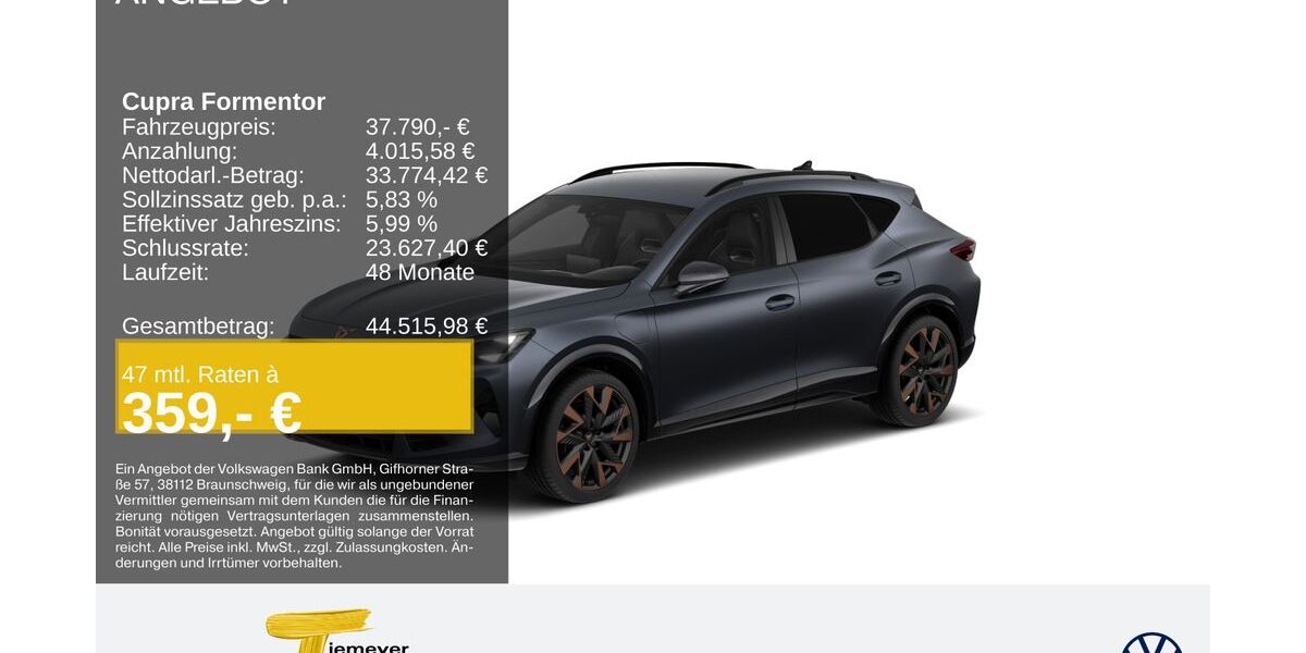 Cupra Formentor 22.708 km 37.330 &euro; Remscheid 42897