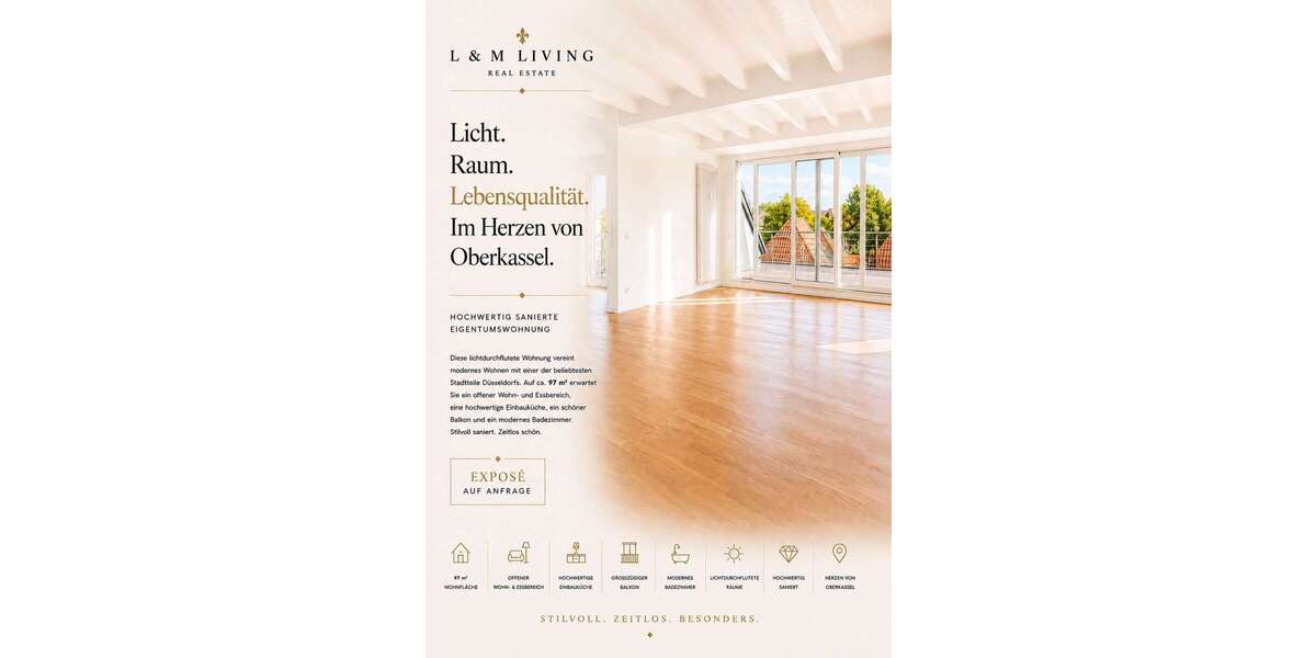 Etagenwohnung Düsseldorf Niederkassel - 4 Zimmer, 97 m&sup2;, 775.000&euro; | Angebot:27162440