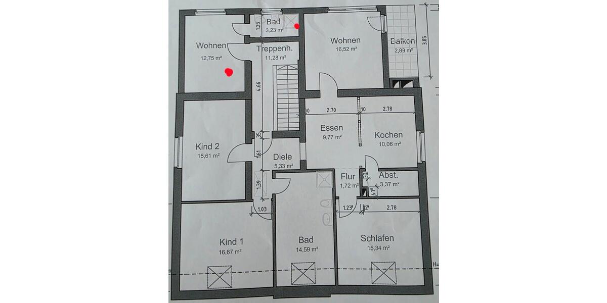 Etagenwohnung Solingen Wald - 4 Zimmer, 115 m&sup2;, 1.150&euro; | Angebot:26381669