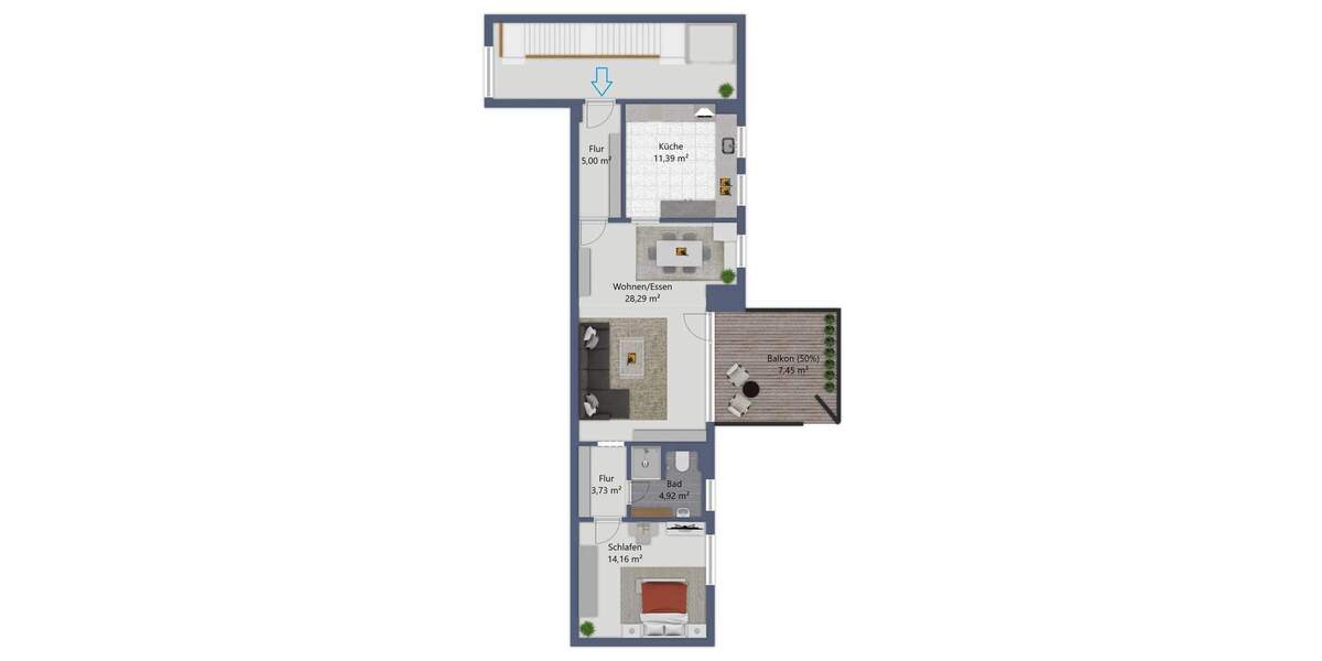 Etagenwohnung Langenfeld (Rheinland) / Immigrath Immigrath - 2 Zimmer, 74 m&sup2;, 289.000&euro; | Angebot:25689670