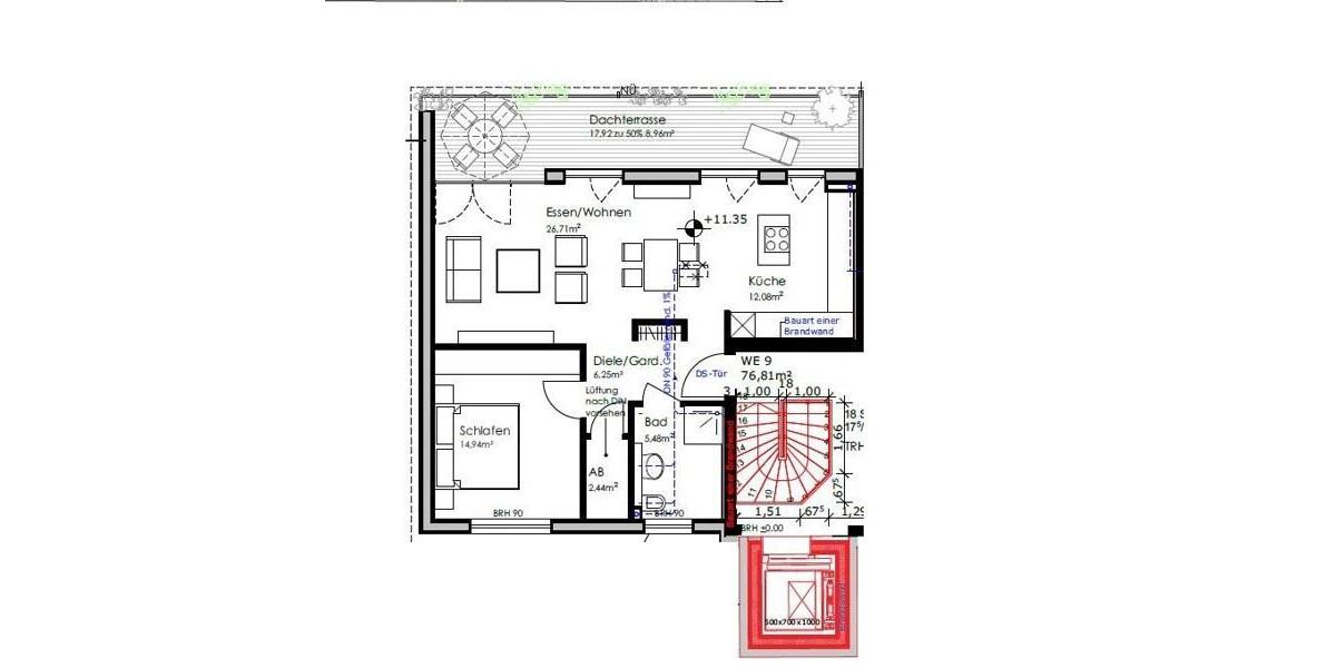 Moderne Penthouse-Wohnung - Aufzug und Fußbodenheizung über Erdwärme zimmer