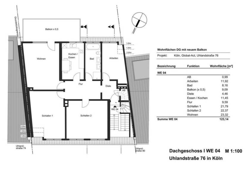 Vermietete WE in Toplage von Lindenthal: Dachgeschoßwohnung inkl. Ausbau-Baugenehmigung
