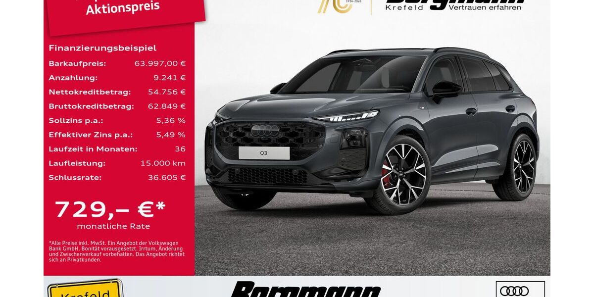 Audi Q3 1.032 km 63.997 &euro; Krefeld 47803