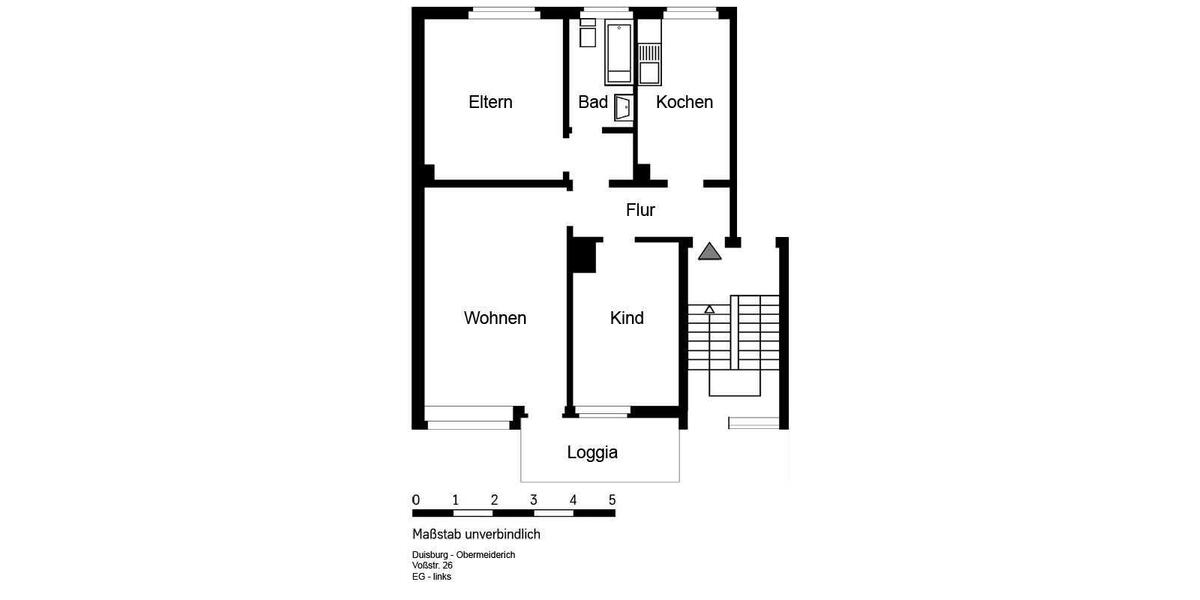 Erdgeschoßwohnung Duisburg Mittelmeiderich - 3.5 Zimmer, 65 m&sup2;, 549&euro; | Angebot:25793771