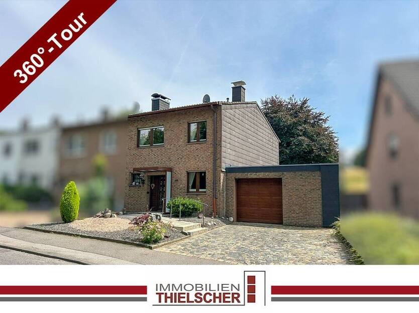 Gepflegtes Reihenendhaus mit schön angelegtem Garten und zwei Garagen in Stolberg-Vicht