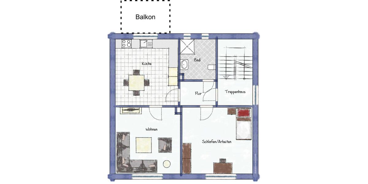 Erdgeschoßwohnung Langenfeld (Rheinland) - 2 Zimmer, 61 m&sup2;, 670&euro; | Angebot:26493782