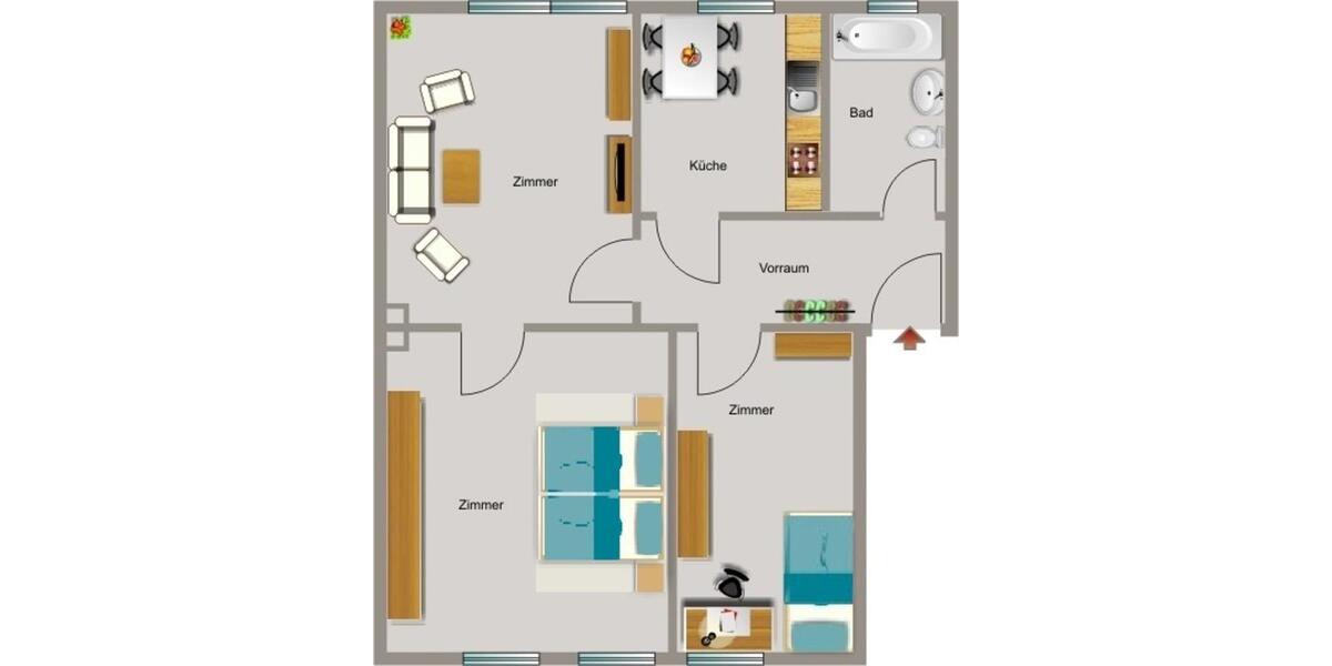 Etagenwohnung Neukirchen-Vluyn Vluyn - 3.5 Zimmer, 57 m&sup2;, 479&euro; | Angebot:26227982