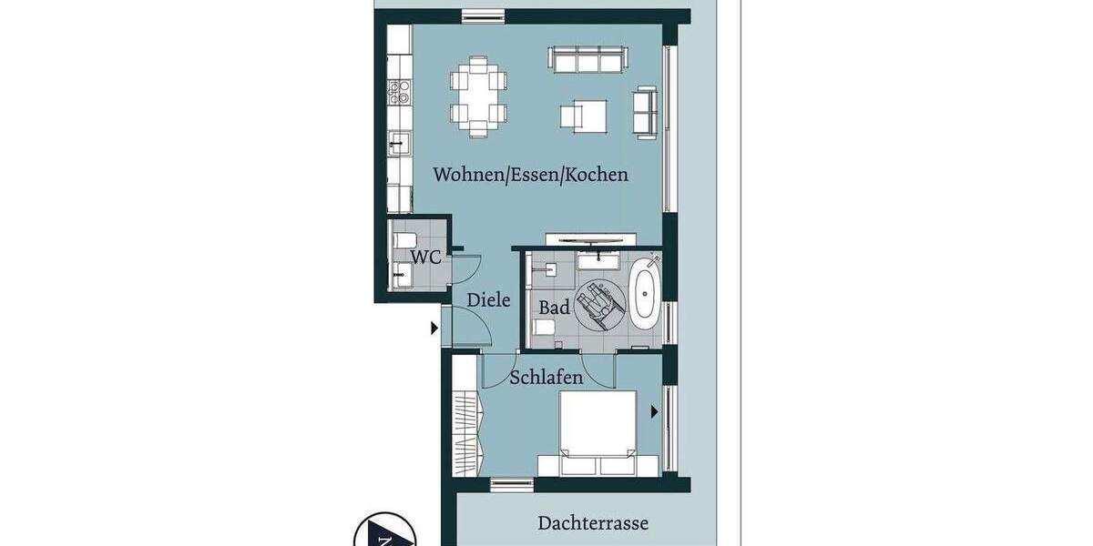 Etagenwohnung Düsseldorf Lohausen - 2 Zimmer, 63 m&sup2;, 500.000&euro; | Angebot:25680291