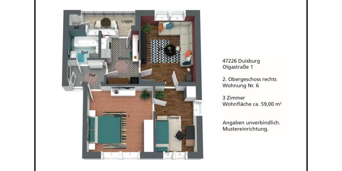Provisionsfreie Wohnung 3,5 Zimmer, Balkon vermietet 3.5 zimmer