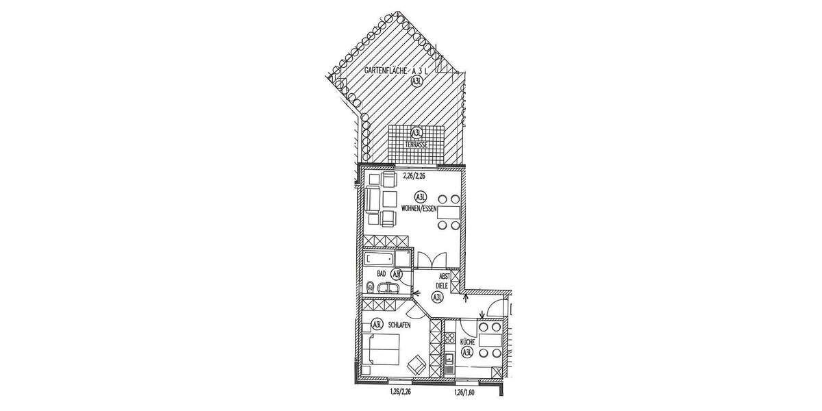 Perfekte Zwei-Raum-Wohnung mit Einbauküche und Garten ... Neuss-Holzheim 2 zimmer