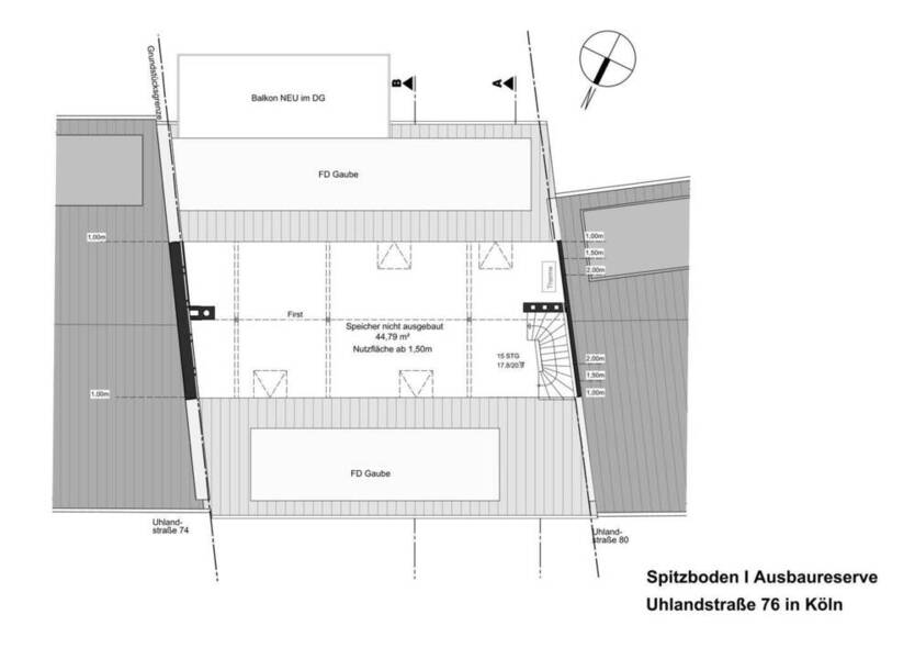 Vermietete WE in Toplage von Lindenthal: Dachgeschoßwohnung inkl. Ausbau-Baugenehmigung