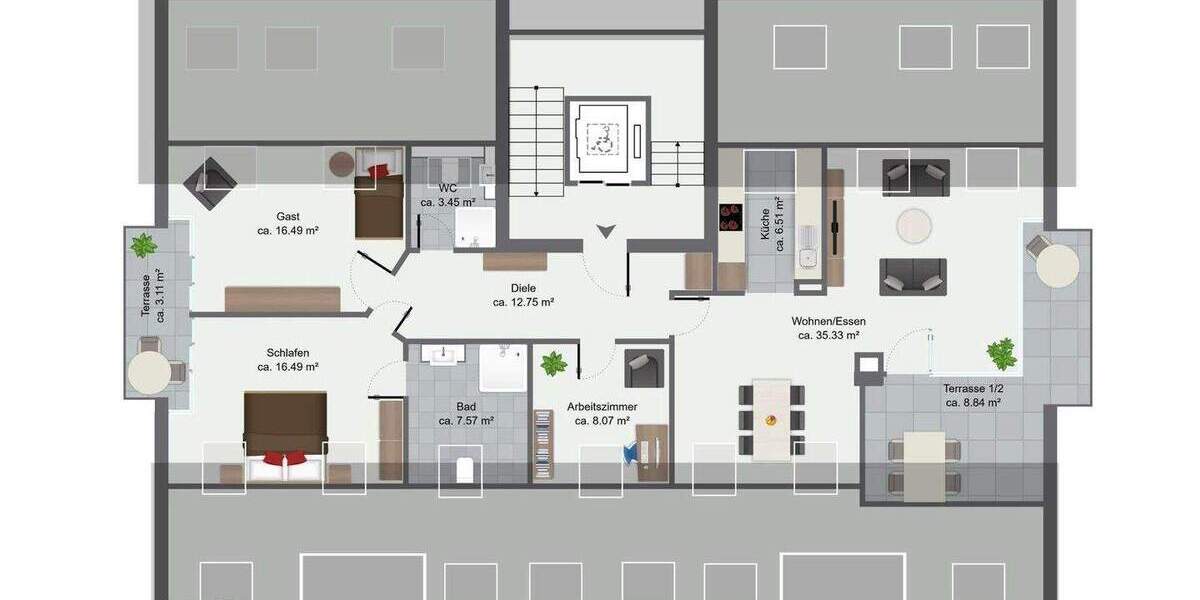 Etagenwohnung Grevenbroich Stadtmitte - 4 Zimmer, 110 m&sup2;, 349.000&euro; | Angebot:25696022