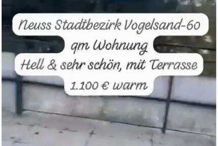 Neuss, sehr schöne, große helle Wohnung mit Terrasse 2 zimmer