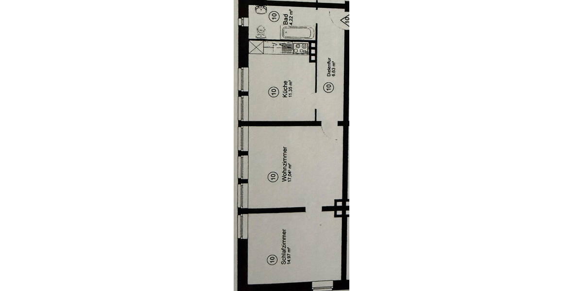 Etagenwohnung Leverkusen Wiesdorf - 2 Zimmer, 55 m&sup2;, 165.000&euro; | Angebot:26582222