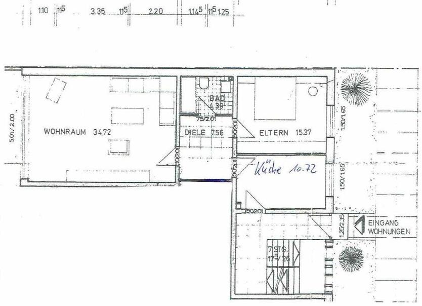 Erdgeschosswohnung mit Garten, Neuss Allerheiligen, 2Zi KüDB EBK zimmer