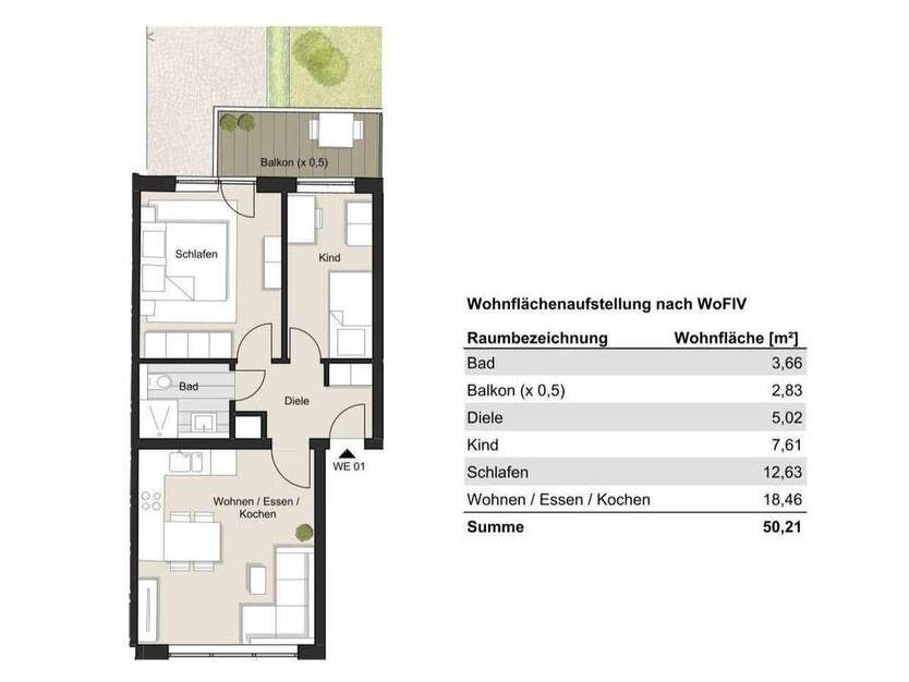 Wohnung zum Kaufen in Köln 319.000 € 50.21 m²