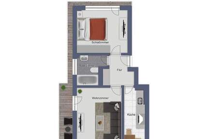 Gemütliche Wohnung mit Balkon in Wuppertal zu vermieten 2 zimmer