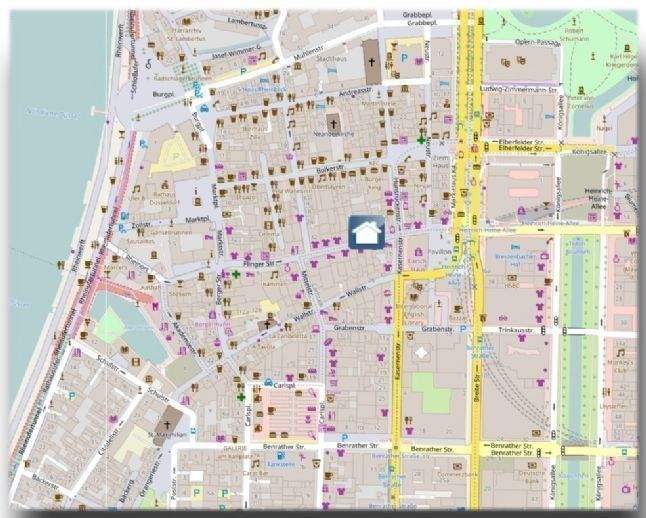 Etagenwohnung Düsseldorf Altstadt - 2 Zimmer, 47 m&sup2;, 980&euro; | Angebot:26107066