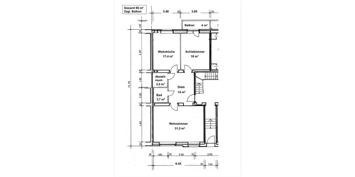 Hochparterre Düsseldorf Stadtbezirk 5 - 2.5 Zimmer, 88 m&sup2;, 1.480&euro; | Angebot:25809179