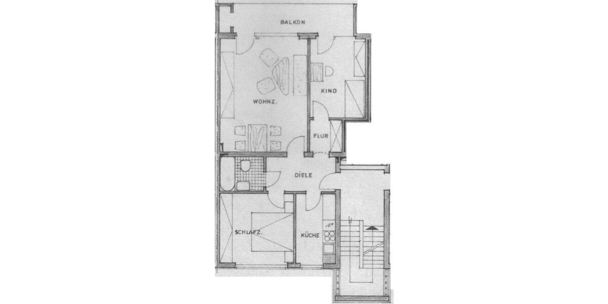 Etagenwohnung Düsseldorf Hassels - 3 Zimmer, 75 m&sup2;, 799&euro; | Angebot:26909176