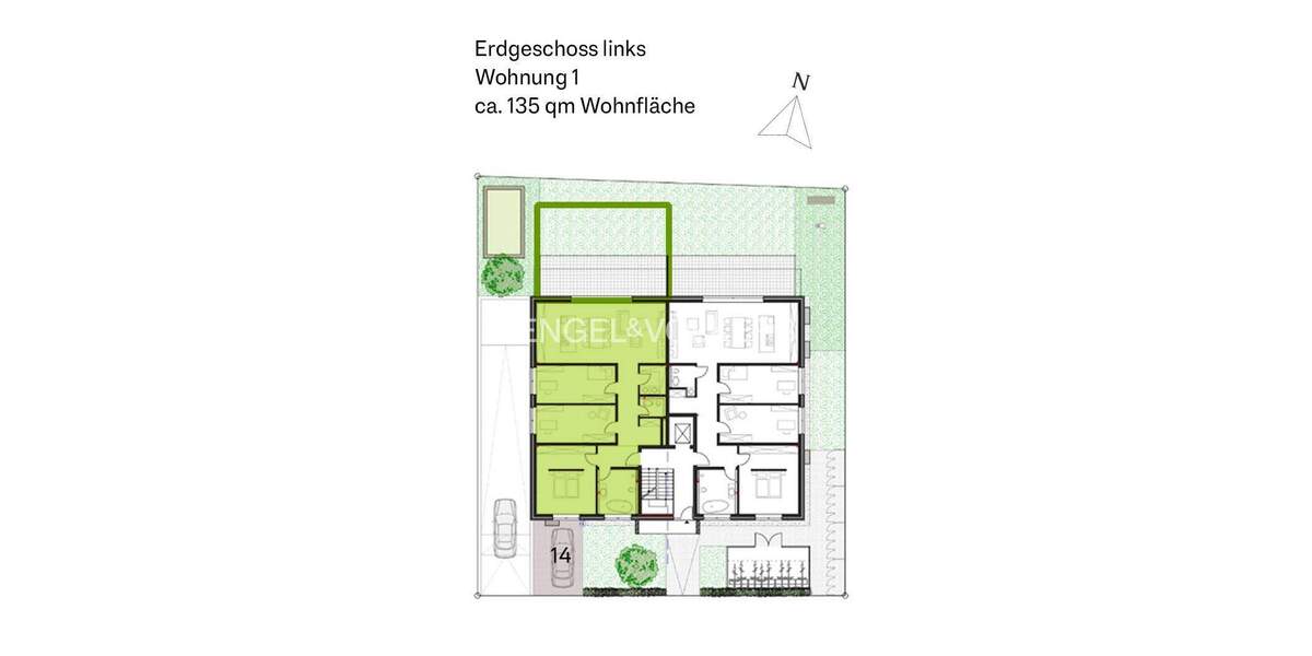 Barrierefreies und altengerechtes Wohnen in Asberg: Erdgeschoss links, ca. 135 m²,Terrasse und Garten, Aufzug. 4 zimmer