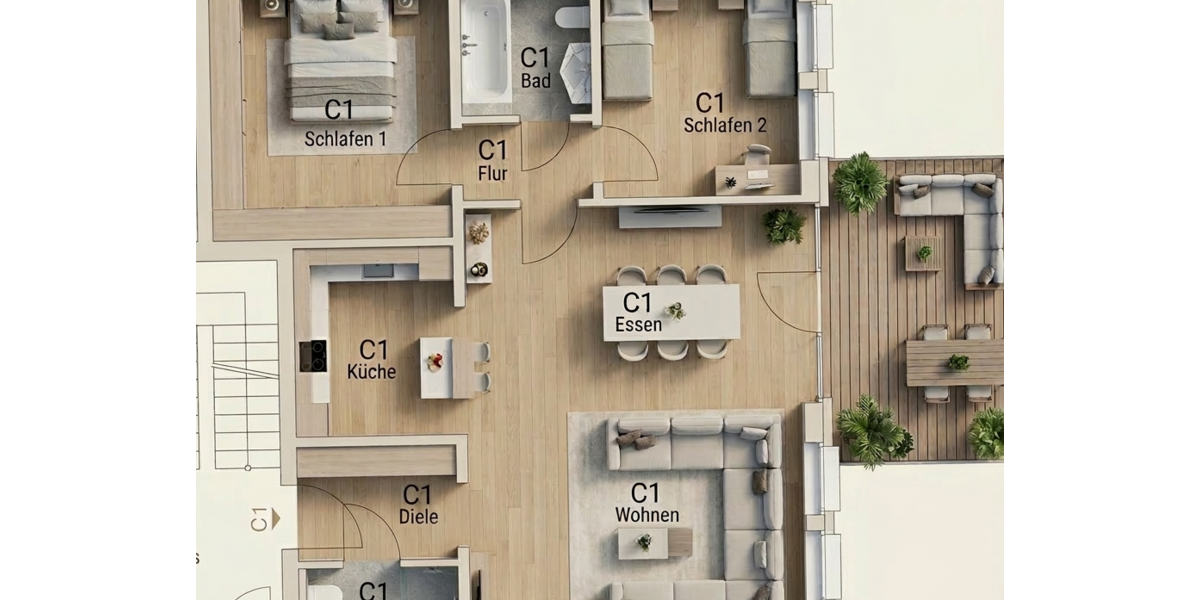 Etagenwohnung Neuss Furth-Mitte - 3 Zimmer, 85 m&sup2;, 441.000&euro; | Angebot:26201899