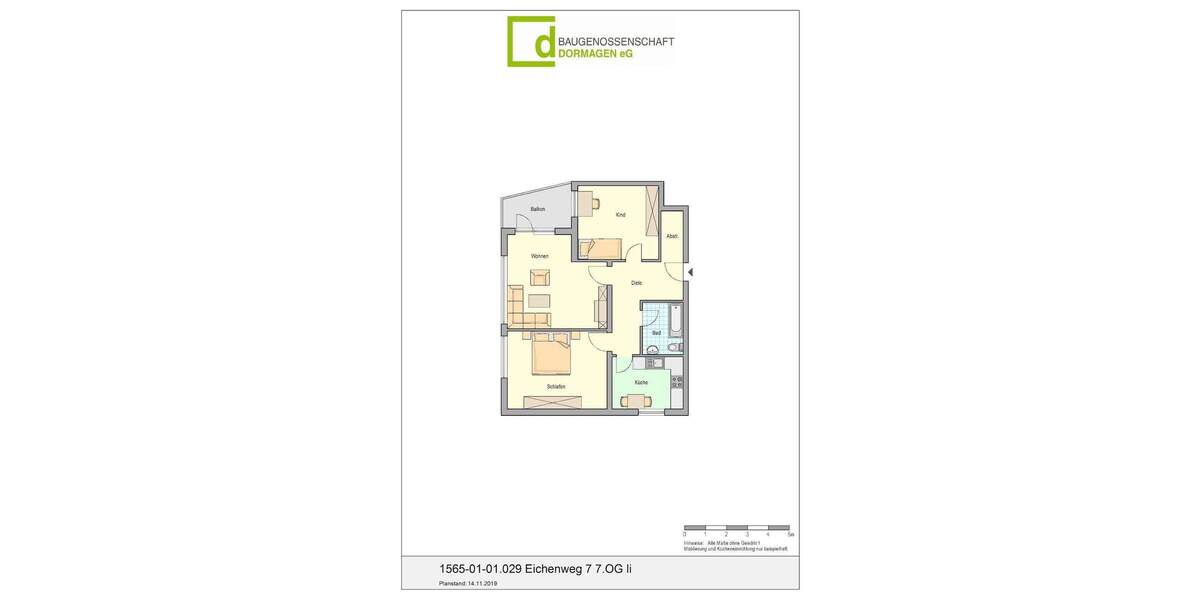 Etagenwohnung Dormagen Horrem - 3 Zimmer, 76 m&sup2;, 608&euro; | Angebot:25611358