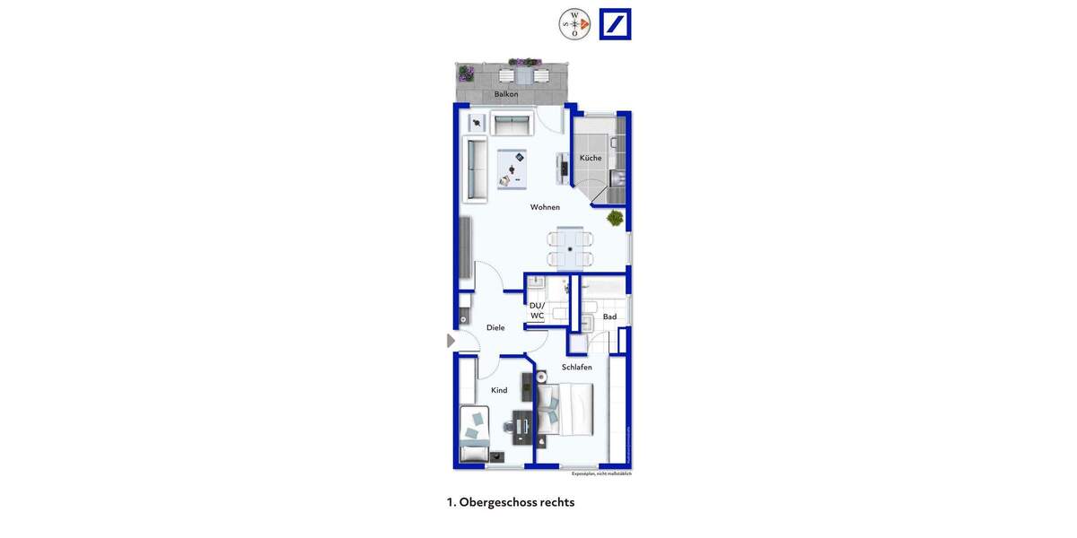 Etagenwohnung Düsseldorf Holthausen - 3 Zimmer, 84 m&sup2;, 348.000&euro; | Angebot:24048058