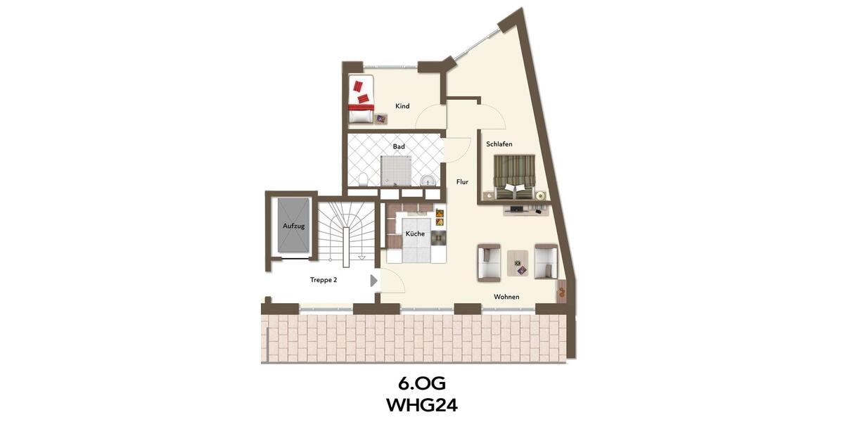 Etagenwohnung Düsseldorf Pempelfort - 3 Zimmer, 76 m&sup2;, 1.440&euro; | Angebot:23426337