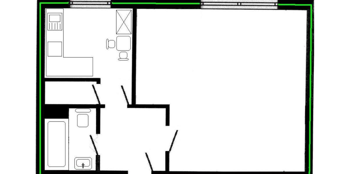 Ca. 45 m² 1 Zimmerwohnung im II. OG in Hilden mit Einbauküche 1 zimmer